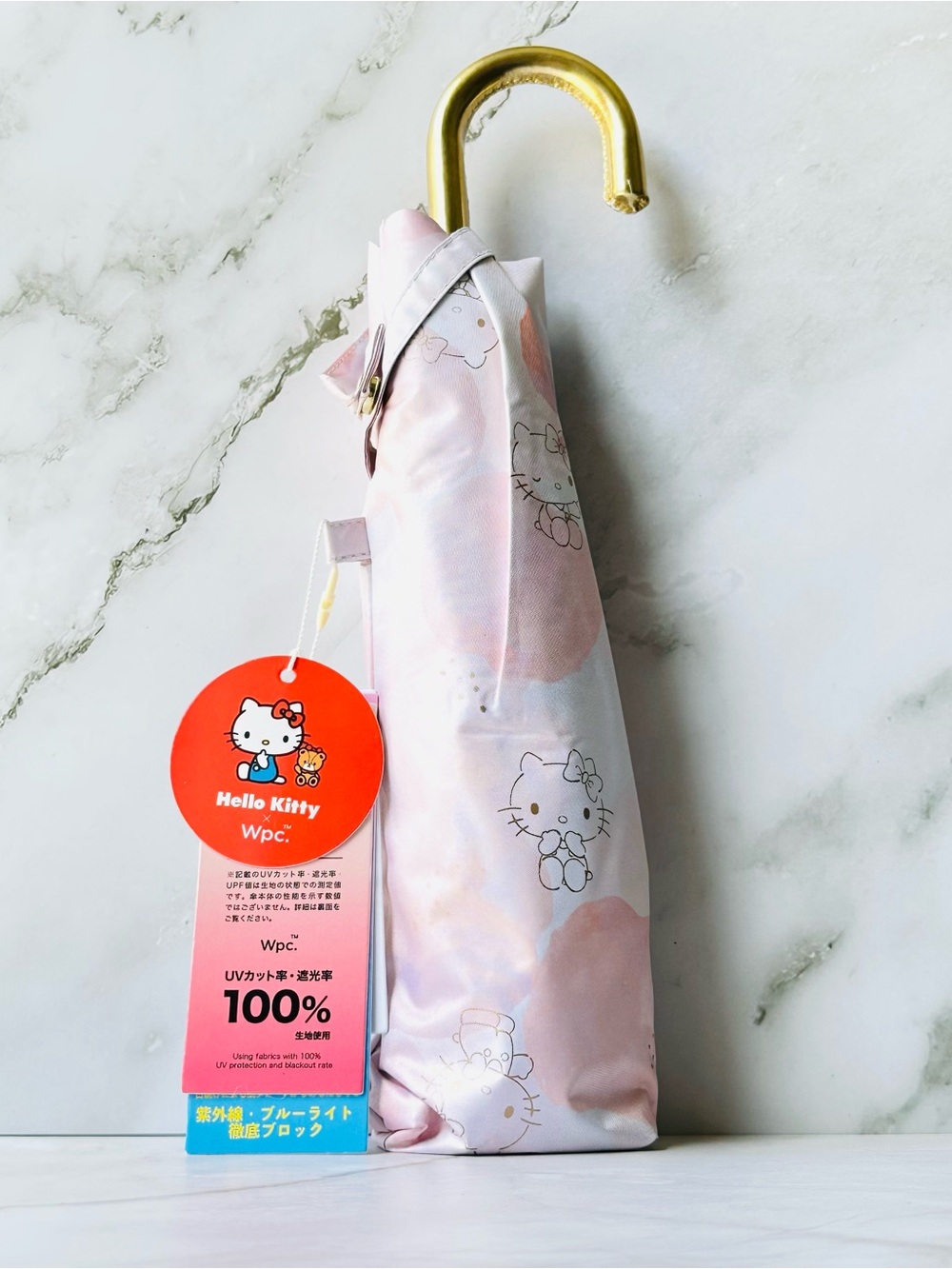 Wpc. x Hello Kitty Premium Compact UV Sun & Rain Folding Umbrella Japan KAWAII